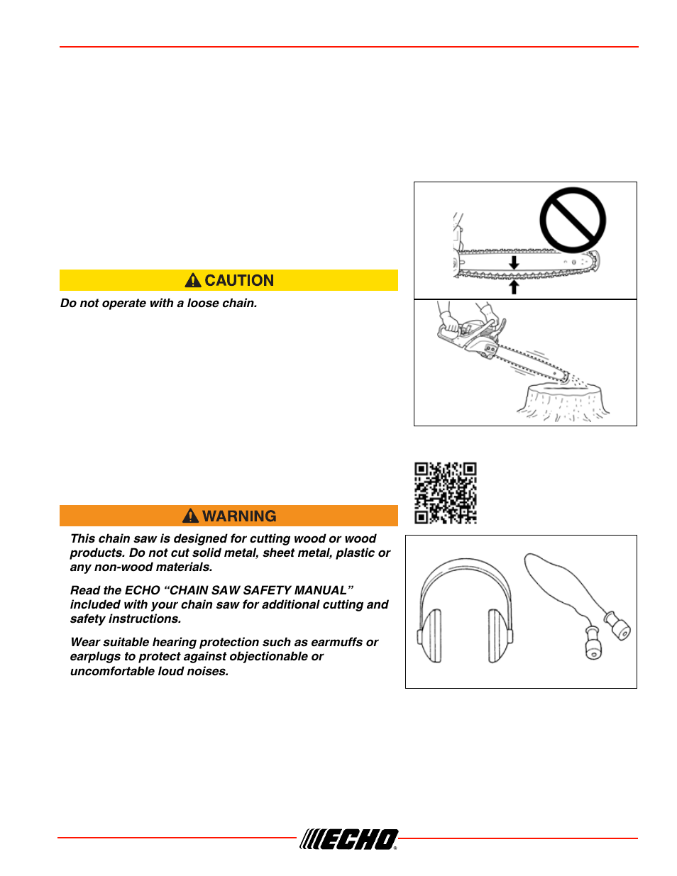Cs-352 operation, Stopping, Checking chain tension | Chain lubrication test, Cutting instructions | Echo CS-352 User Manual | Page 23 / 44
