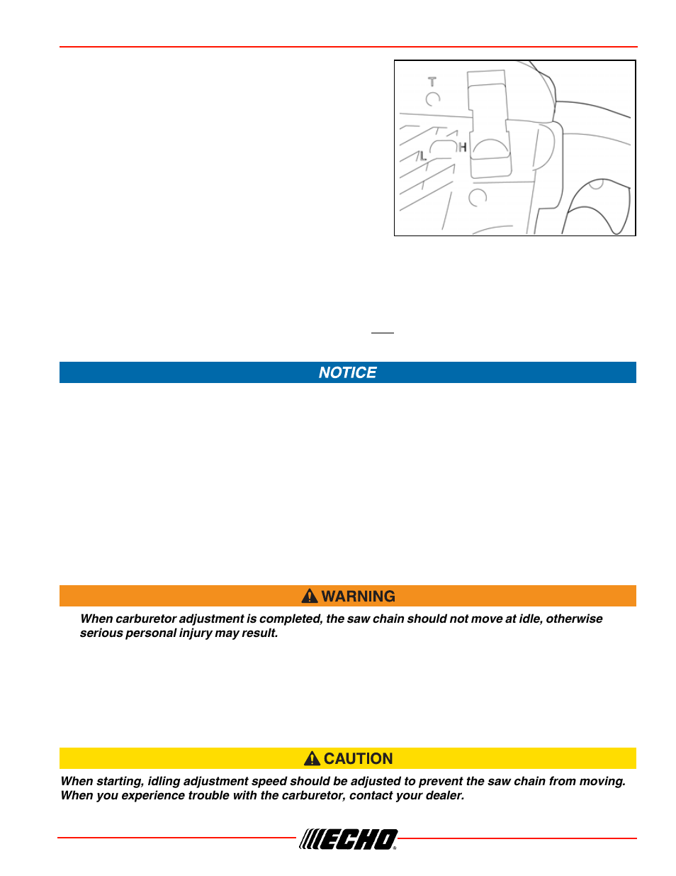 Carburetor adjustment, Cs-352 maintenance | Echo CS-352 User Manual | Page 29 / 44