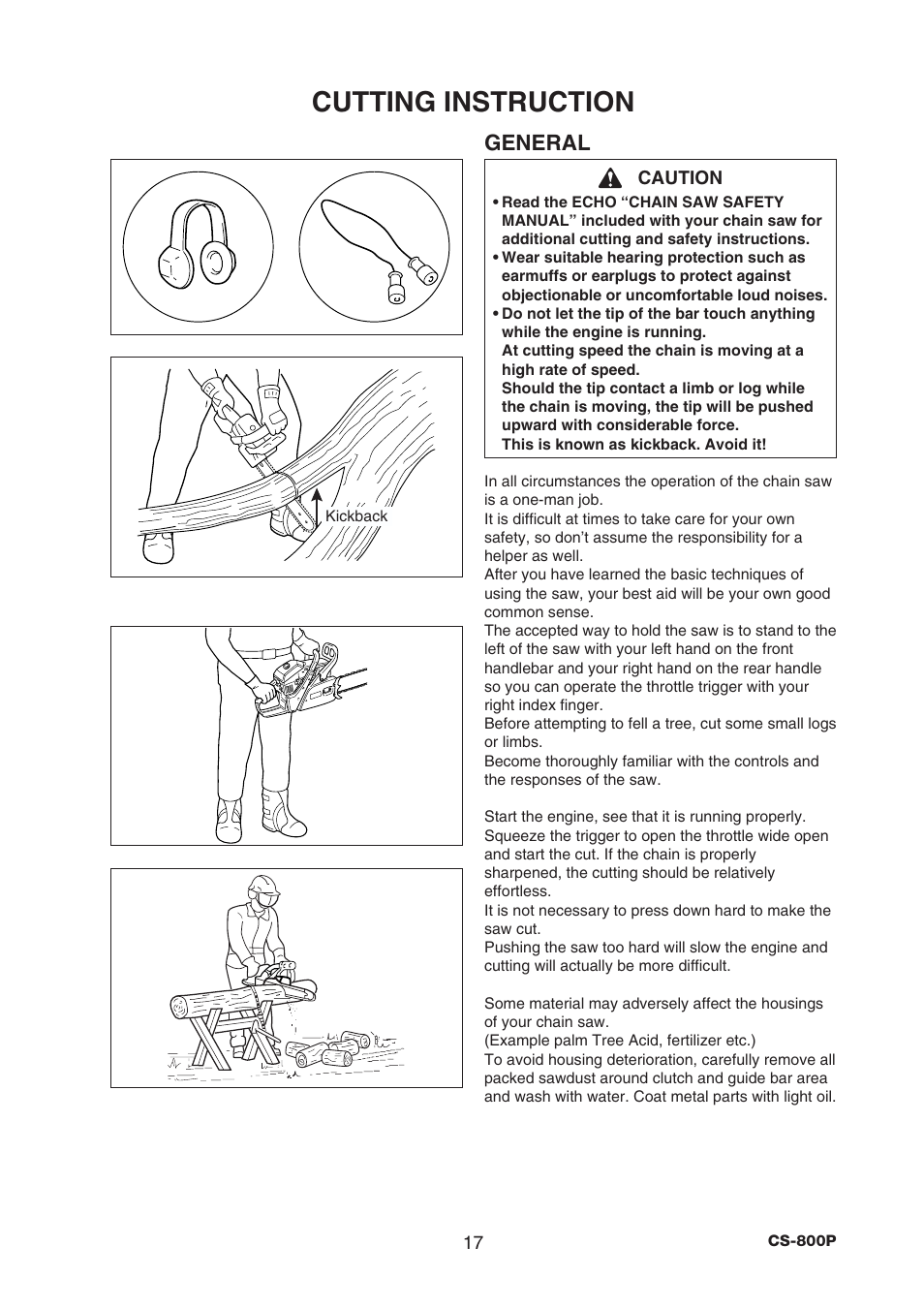 Cutting instruction, General | Echo CS-800P User Manual | Page 19 / 34