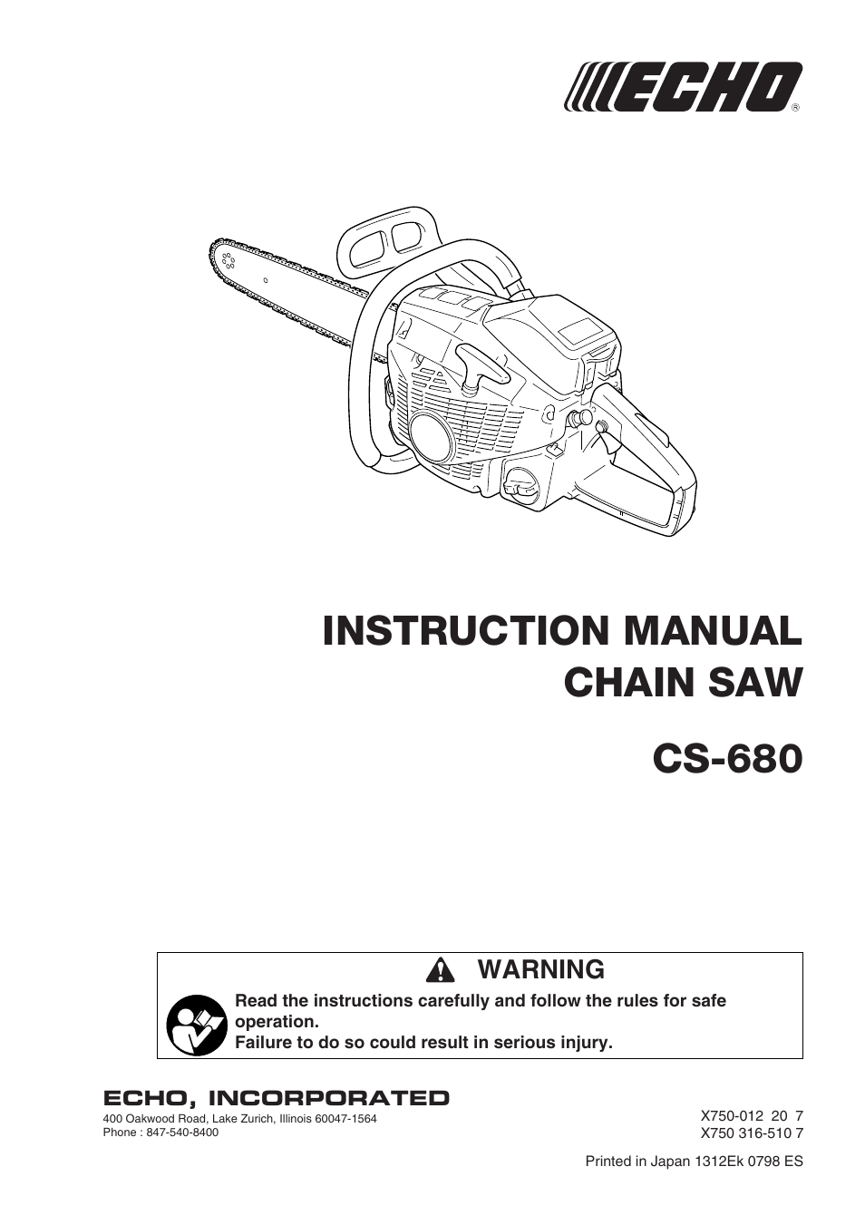 Echo CS-680 User Manual | 34 pages