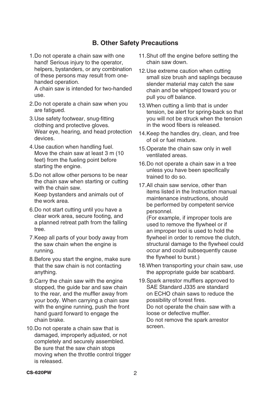 Echo CS-620PW User Manual | Page 4 / 34