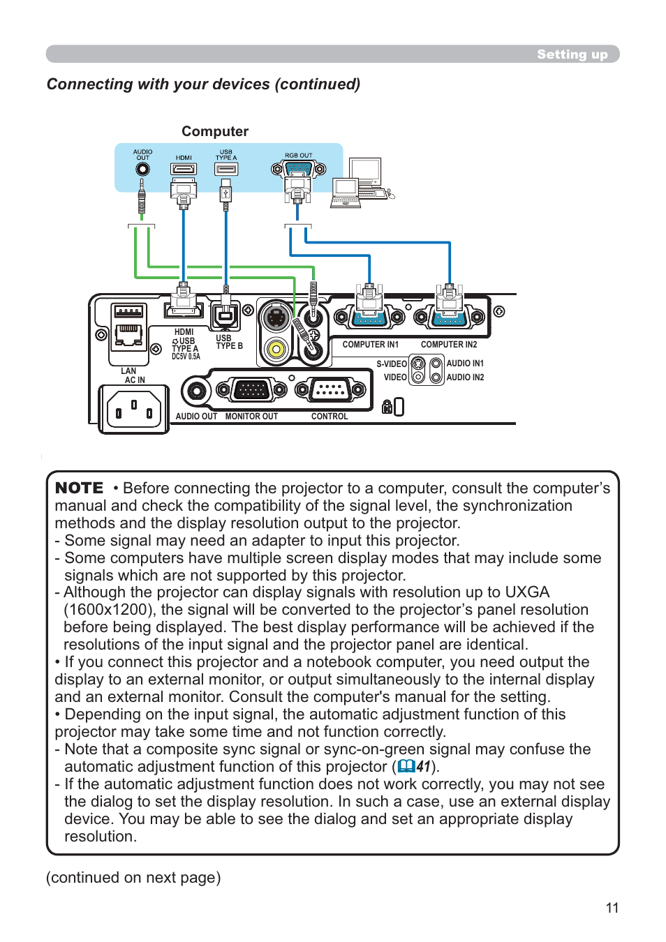 Hitachi CP-X2021WN User Manual | Page 11 / 107