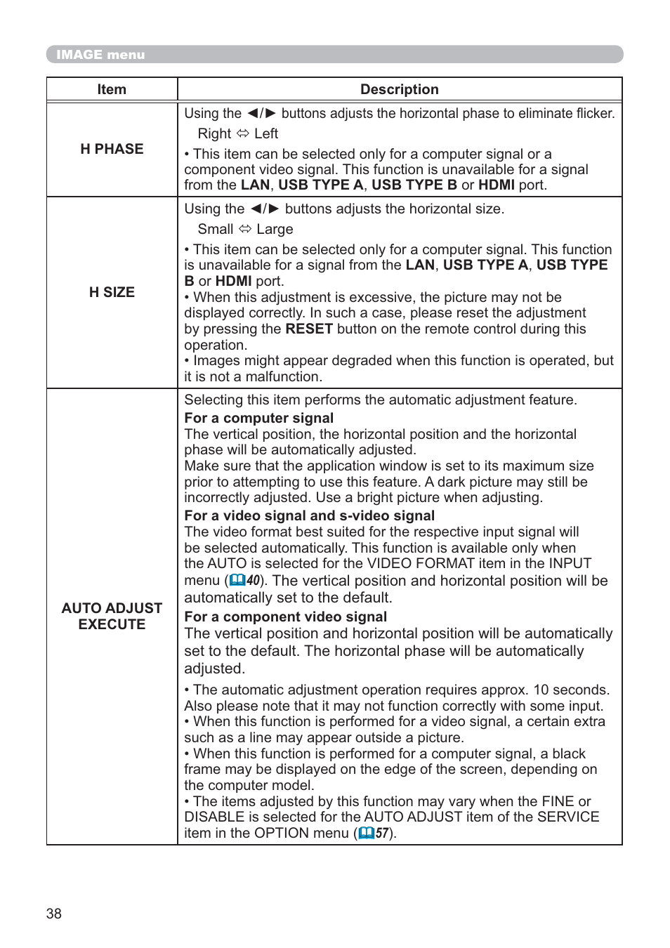 Hitachi CP-X2021WN User Manual | Page 38 / 107