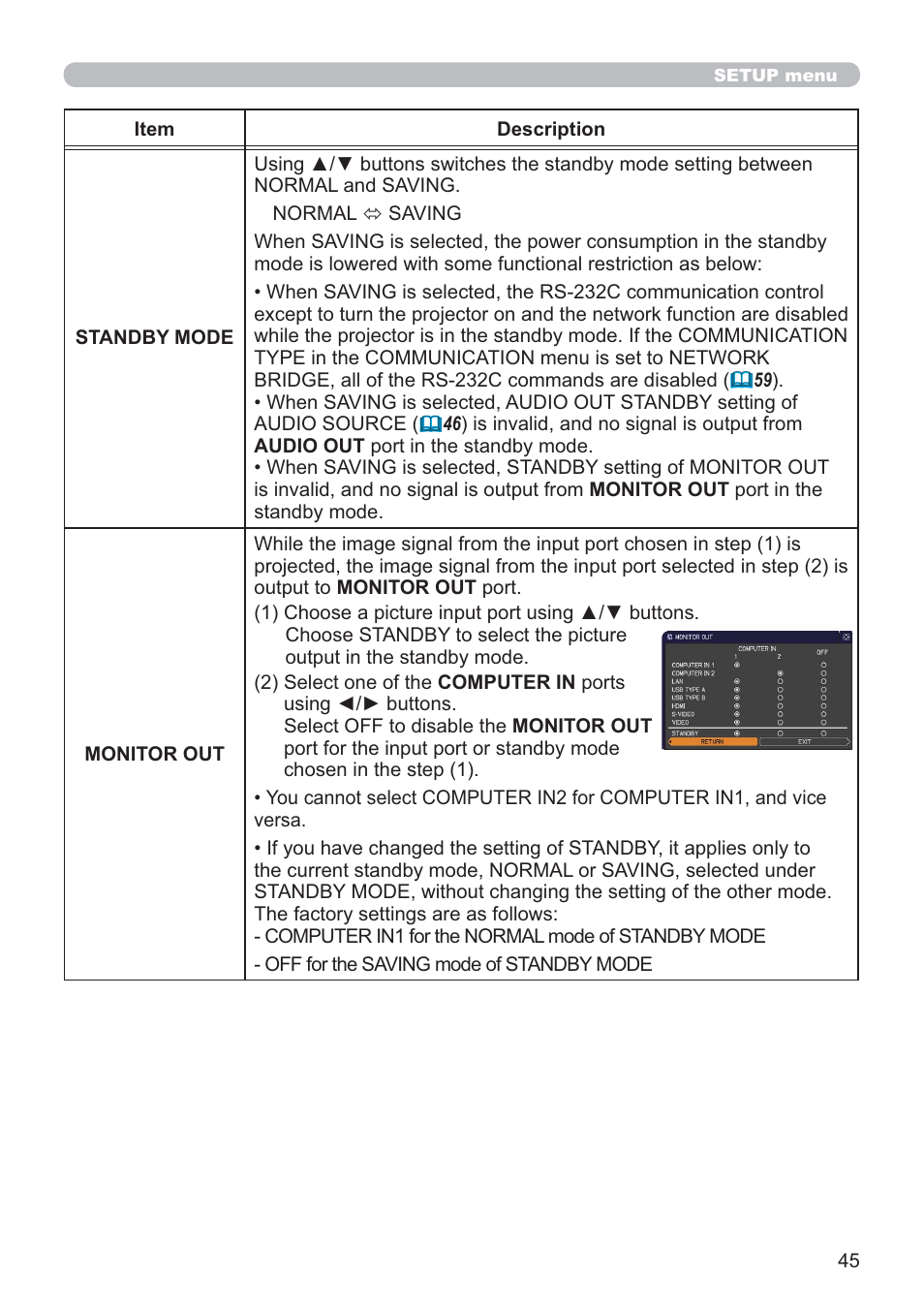 Hitachi CP-X2021WN User Manual | Page 45 / 107