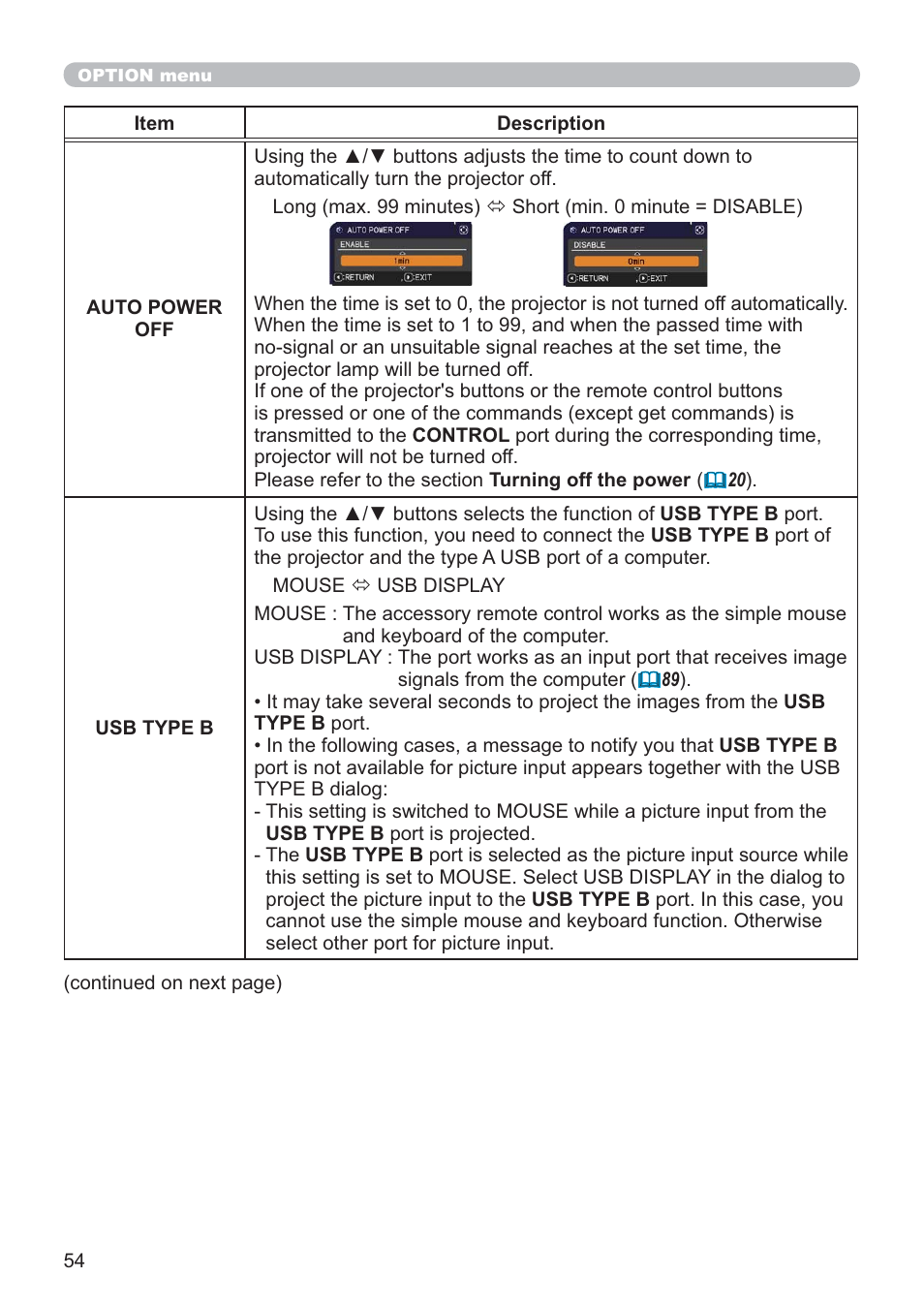 Hitachi CP-X2021WN User Manual | Page 54 / 107
