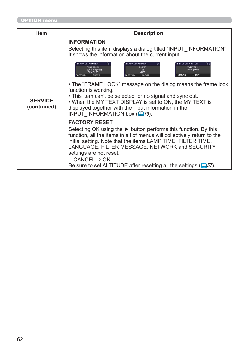 Hitachi CP-X2021WN User Manual | Page 62 / 107