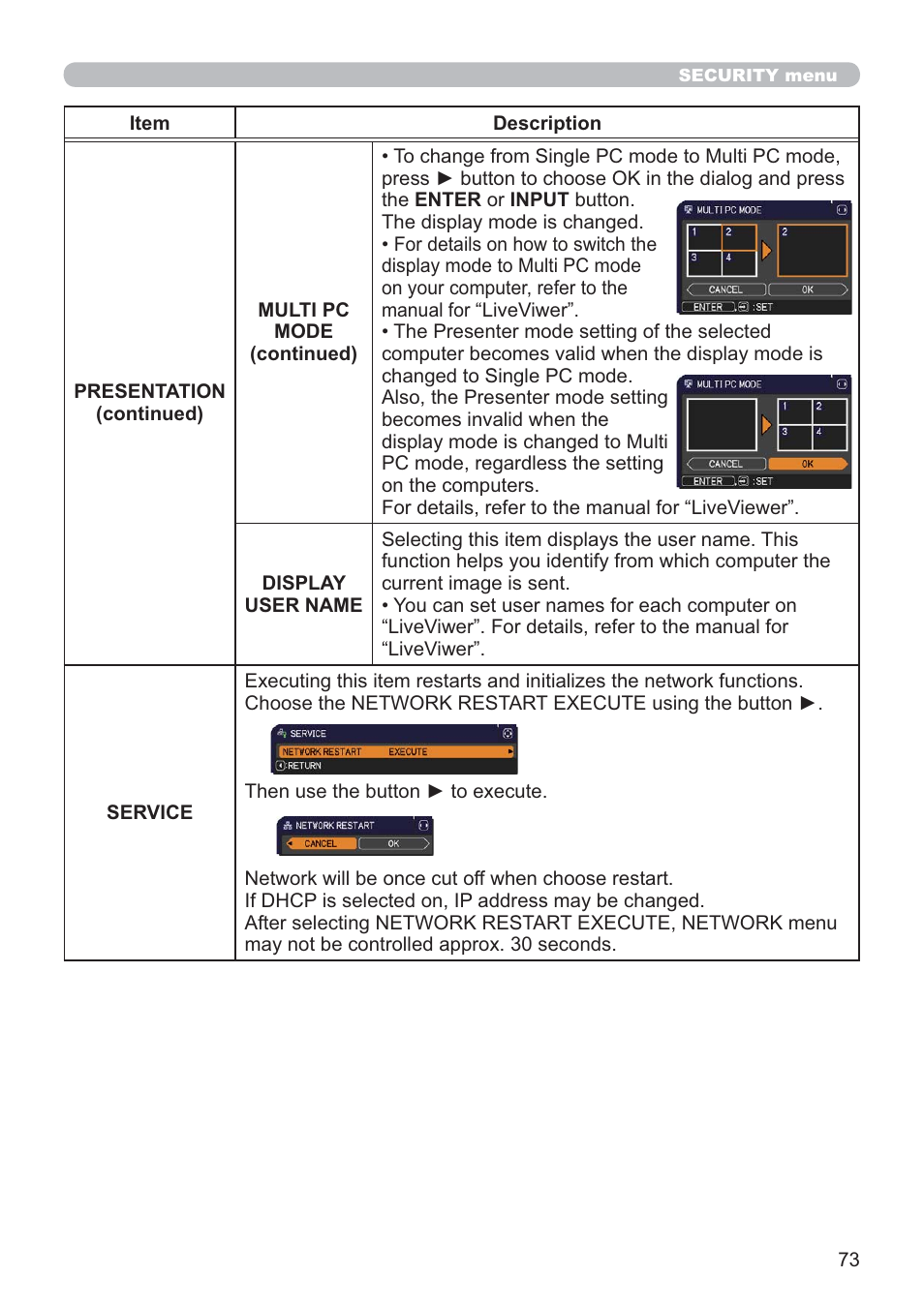 Hitachi CP-X2021WN User Manual | Page 73 / 107