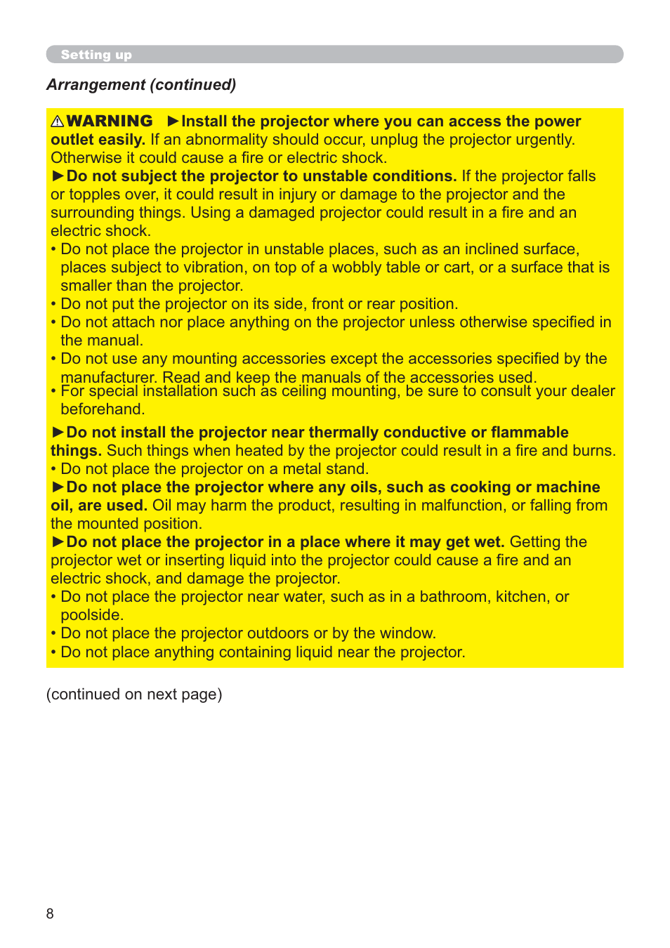 Hitachi CP-X2021WN User Manual | Page 8 / 107