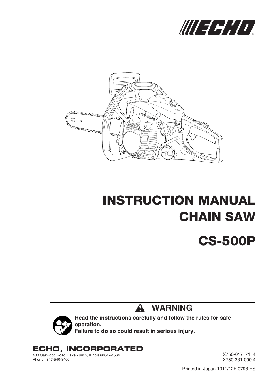 Echo CS-500P User Manual | 34 pages