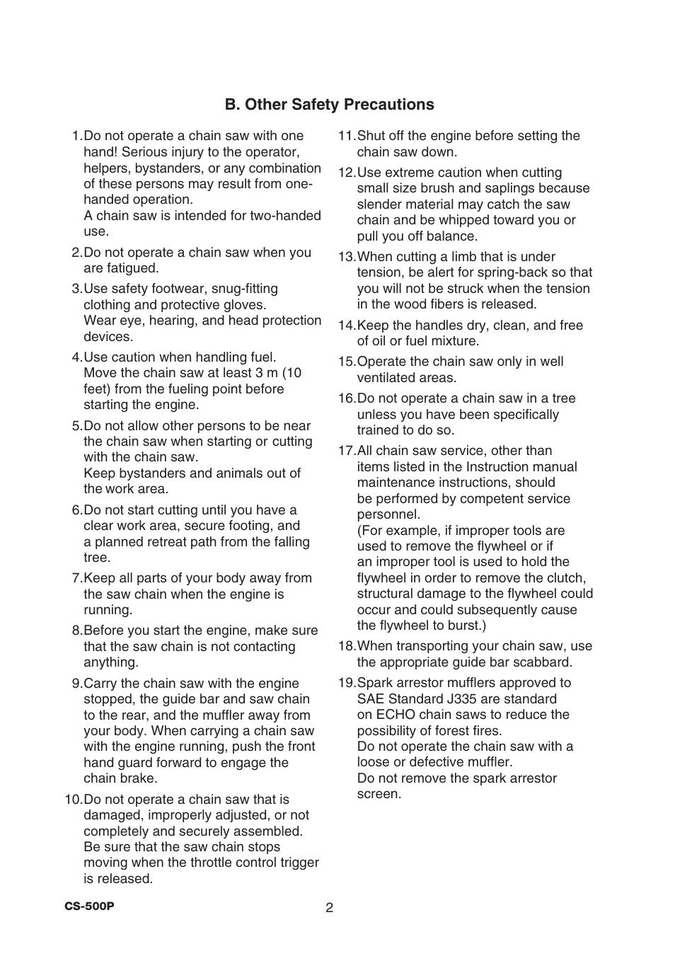 Echo CS-500P User Manual | Page 4 / 34