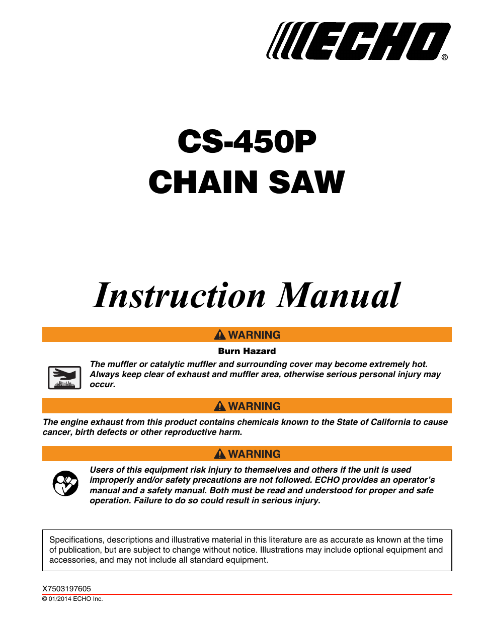 Echo CS-450P User Manual | 44 pages