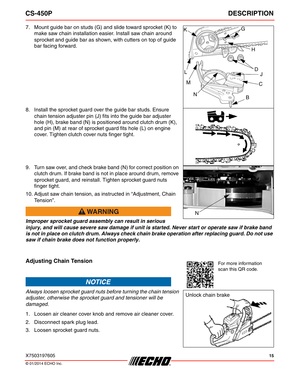 Cs-450p description | Echo CS-450P User Manual | Page 15 / 44