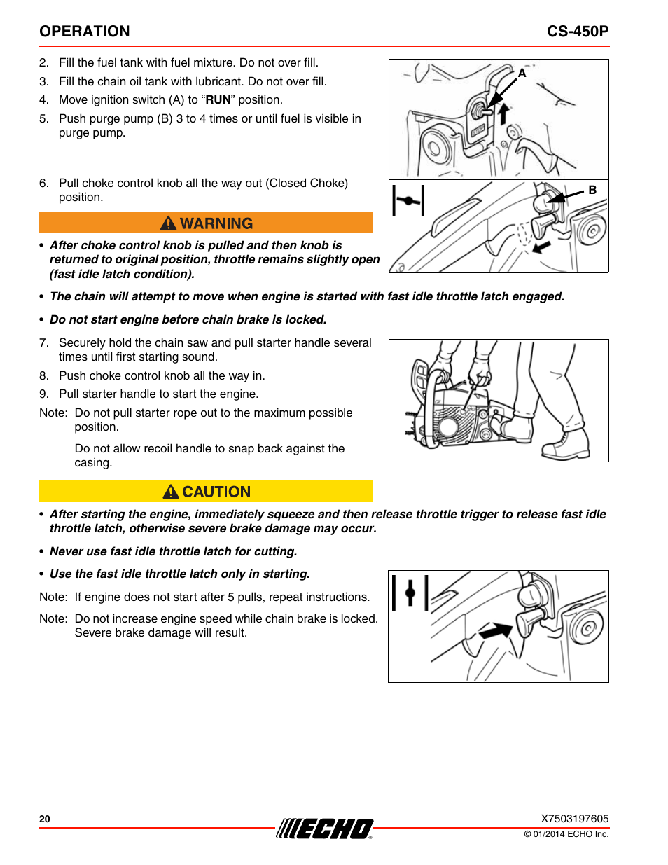 Operation cs-450p | Echo CS-450P User Manual | Page 20 / 44