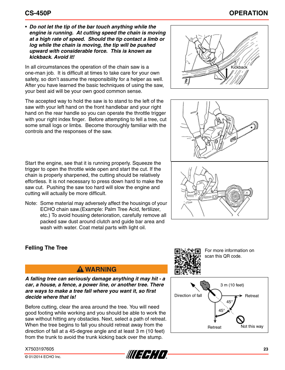 Cs-450p operation | Echo CS-450P User Manual | Page 23 / 44