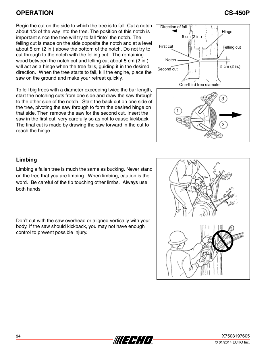 Operation cs-450p | Echo CS-450P User Manual | Page 24 / 44