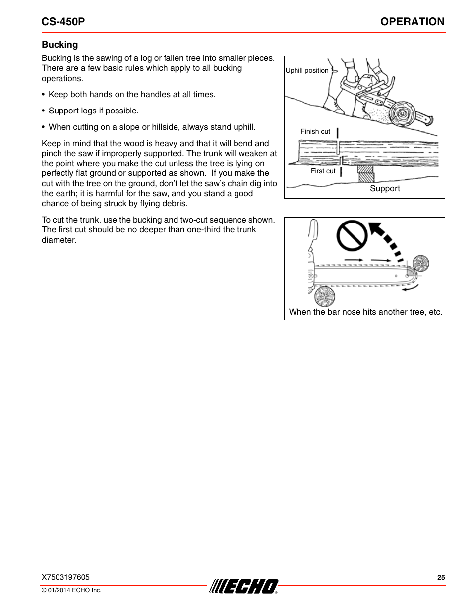 Cs-450p operation | Echo CS-450P User Manual | Page 25 / 44