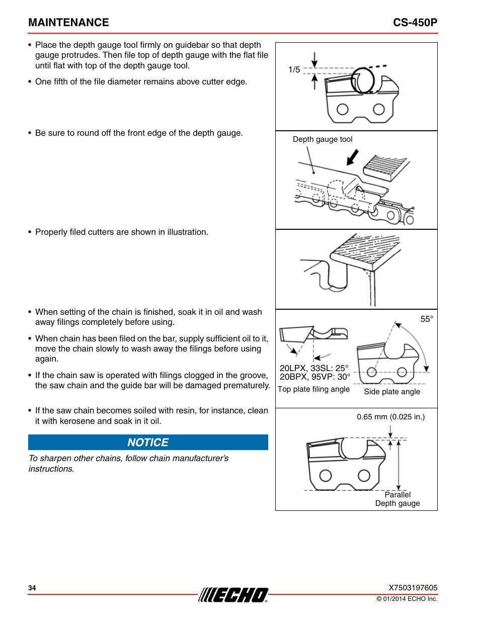 Maintenance cs-450p | Echo CS-450P User Manual | Page 34 / 44
