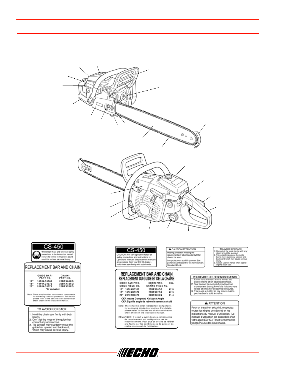 Description, Description cs-450 | Echo CS-450 User Manual | Page 12 / 48