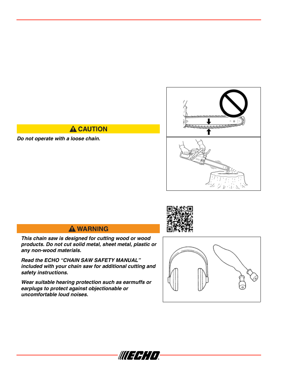 Operation cs-450, Stopping, Checking chain tension | Chain lubrication test, Cutting instructions | Echo CS-450 User Manual | Page 22 / 48