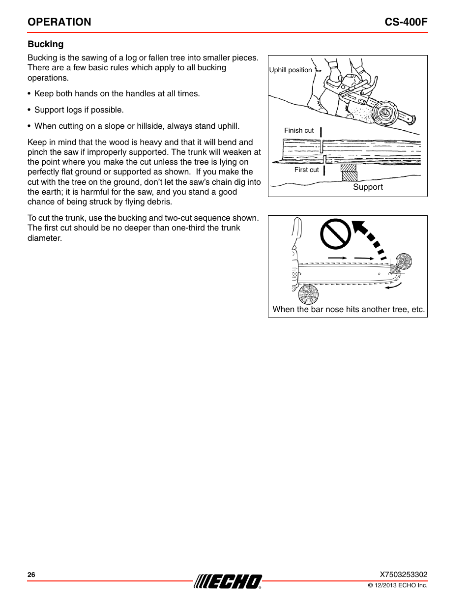 Operation cs-400f | Echo CS-400F User Manual | Page 26 / 44