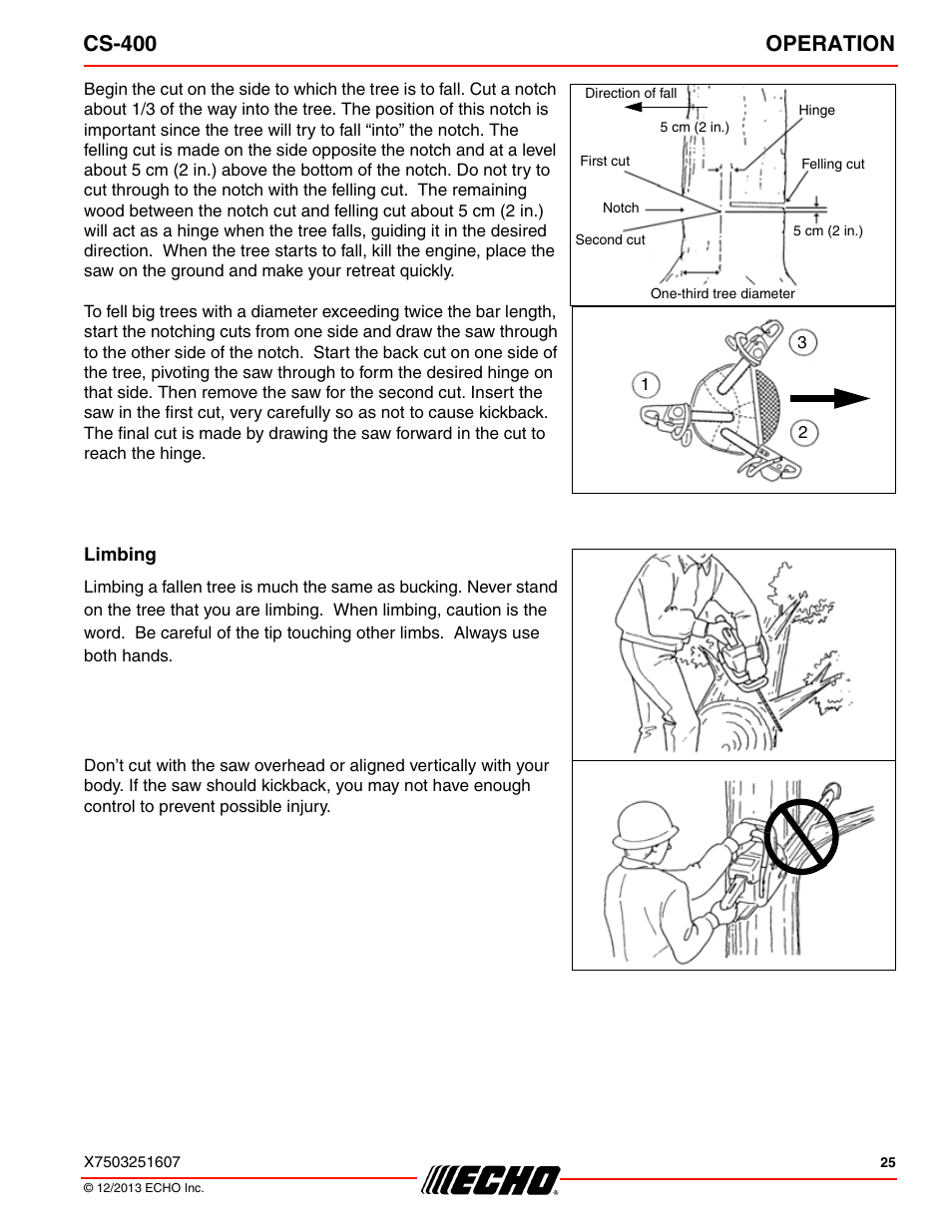 Cs-400 operation | Echo CS-400 User Manual | Page 25 / 44