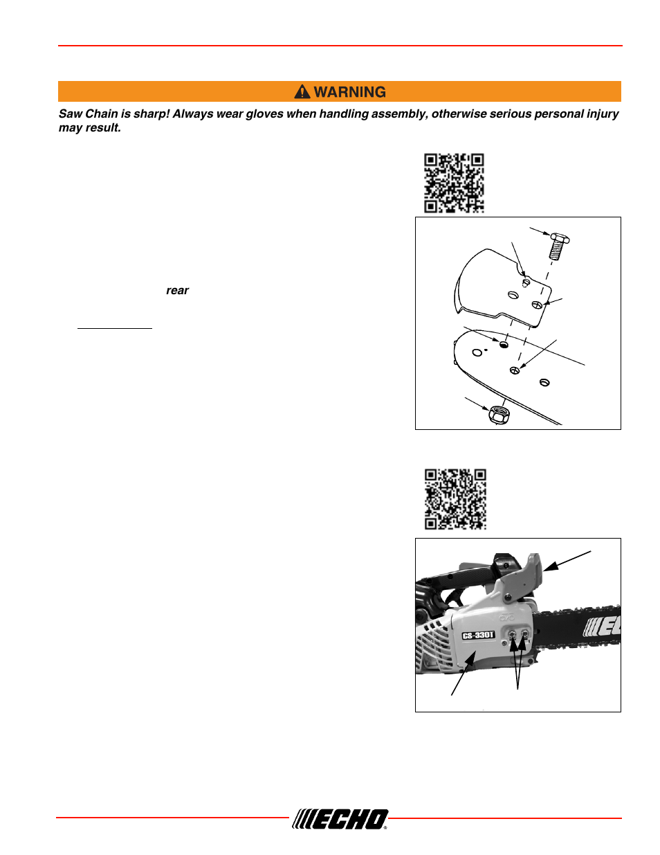 Preparation for use, Cs-330t description | Echo CS-330T Serial C04212001001 - C04212999999 User Manual | Page 15 / 48