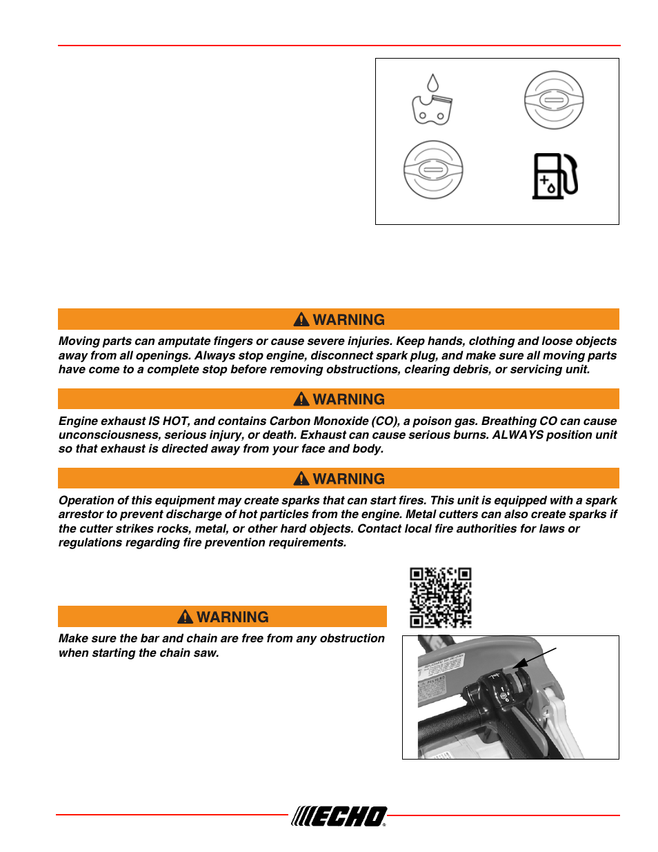 Starting cold engine, Cs-330t operation | Echo CS-330T Serial C04212001001 - C04212999999 User Manual | Page 19 / 48
