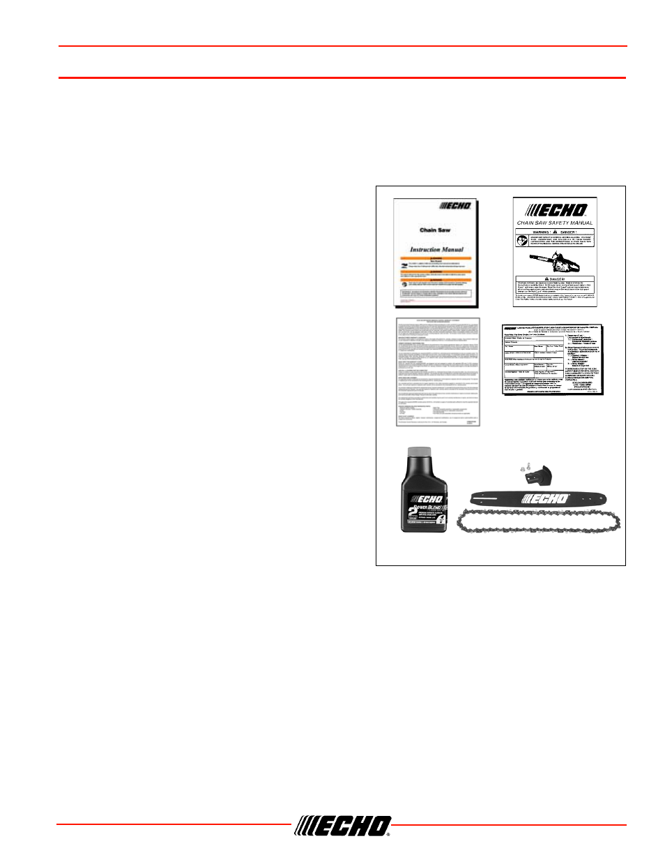 Packing list, Cs-330t packing list | Echo CS-330T Serial C04212001001 - C04212999999 User Manual | Page 3 / 48