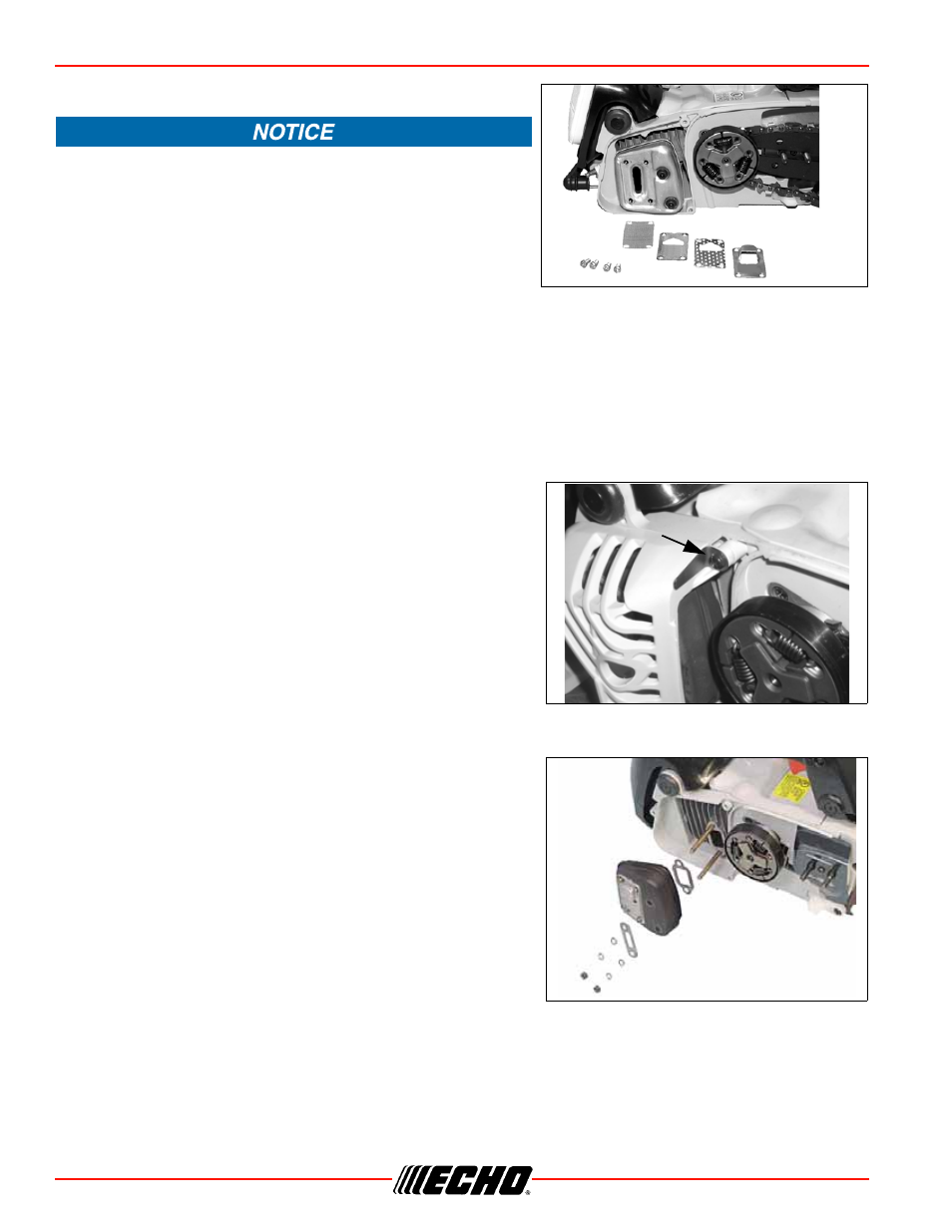 Spark arrestor screen exhaust port cleaning, Maintenance cs-330t spark arrestor screen, Exhaust port cleaning | Echo CS-330T Serial C04212001001 - C04212999999 User Manual | Page 32 / 48