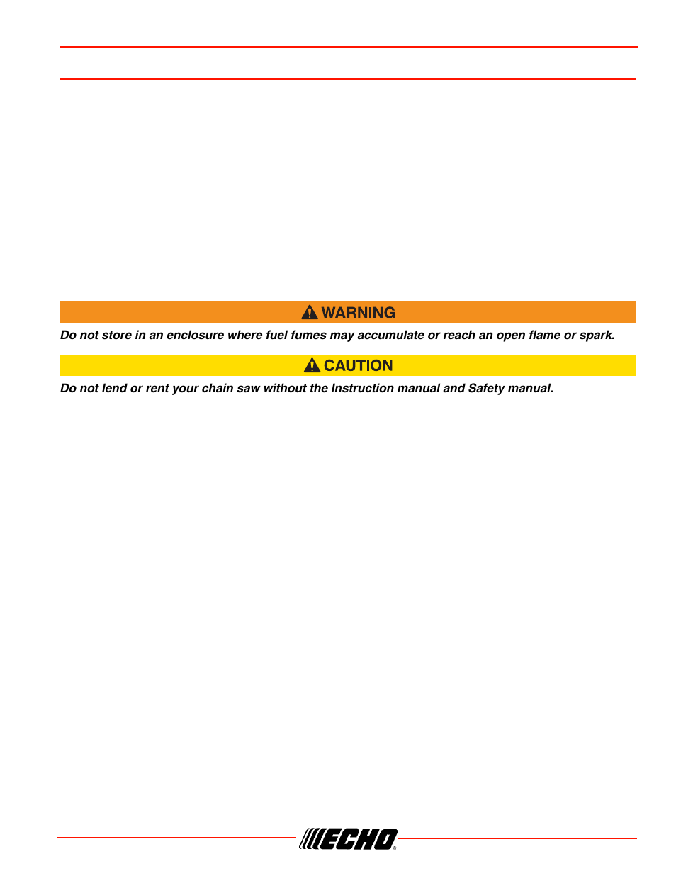 Storage, Storage after use, Cs-330t storage | Echo CS-330T Serial C04212001001 - C04212999999 User Manual | Page 37 / 48