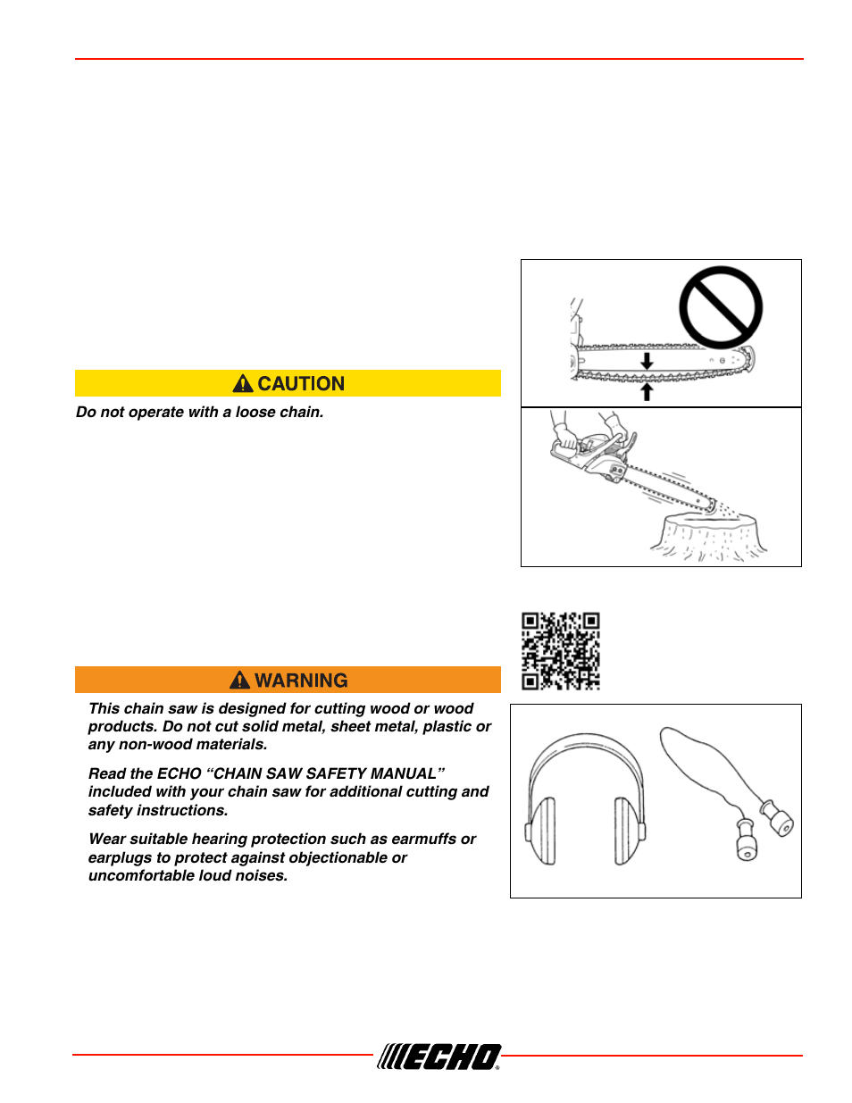 Cs-310 operation, Stopping, Checking chain tension | Chain lubrication test, Cutting instructions | Echo CS-310 User Manual | Page 23 / 44