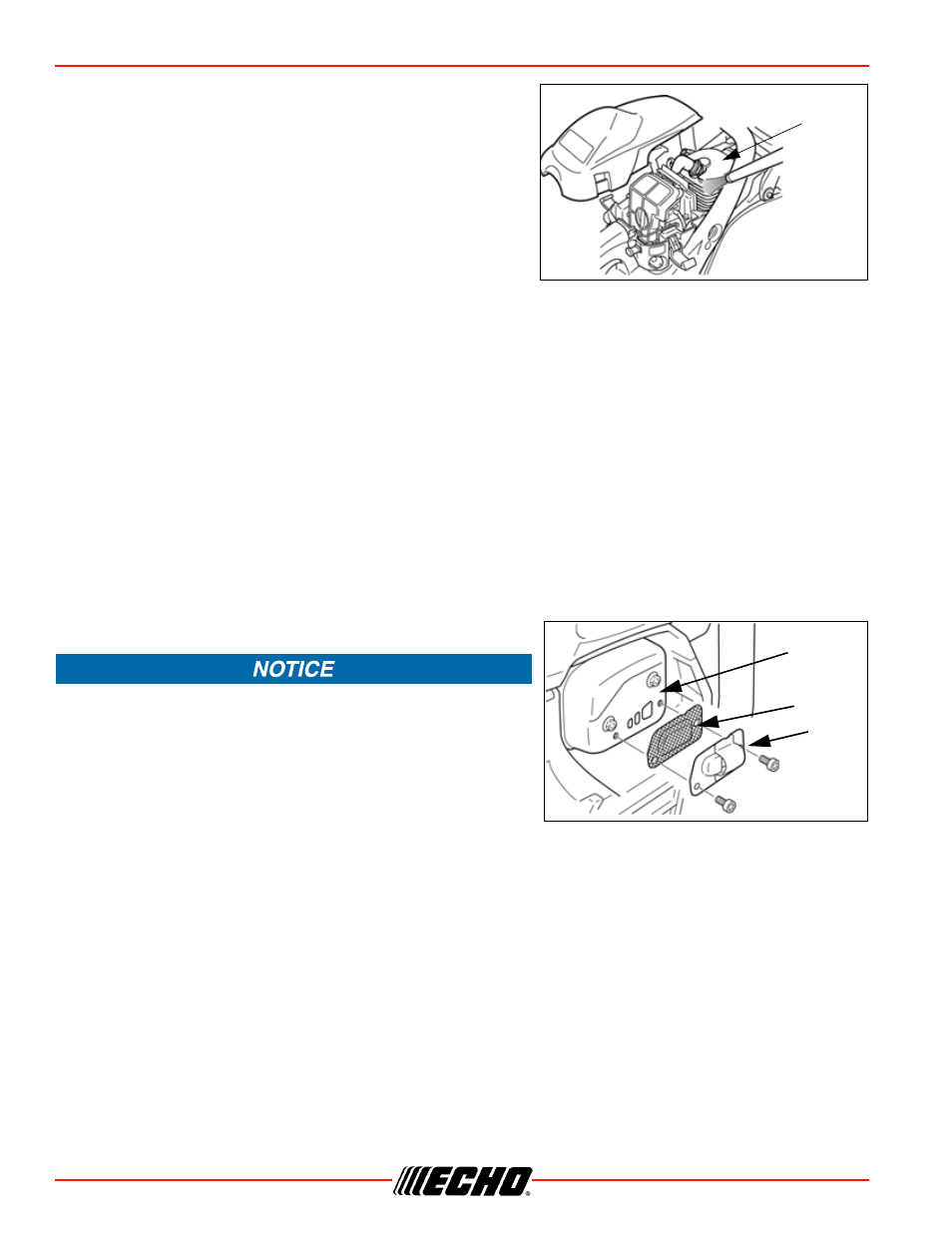 Maintenance cs-310 cooling system cleaning, Spark arrestor muffler, Spark arrestor screen | Echo CS-310 User Manual | Page 32 / 44