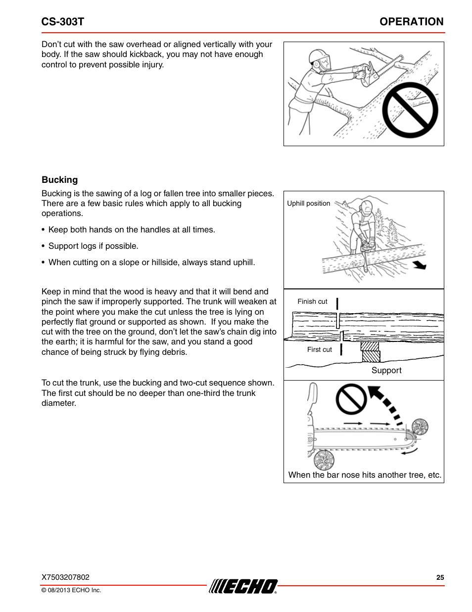 Cs-303t operation | Echo CS-303T User Manual | Page 25 / 44
