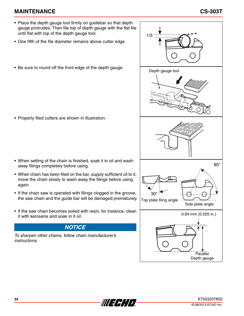 Maintenance cs-303t | Echo CS-303T User Manual | Page 34 / 44
