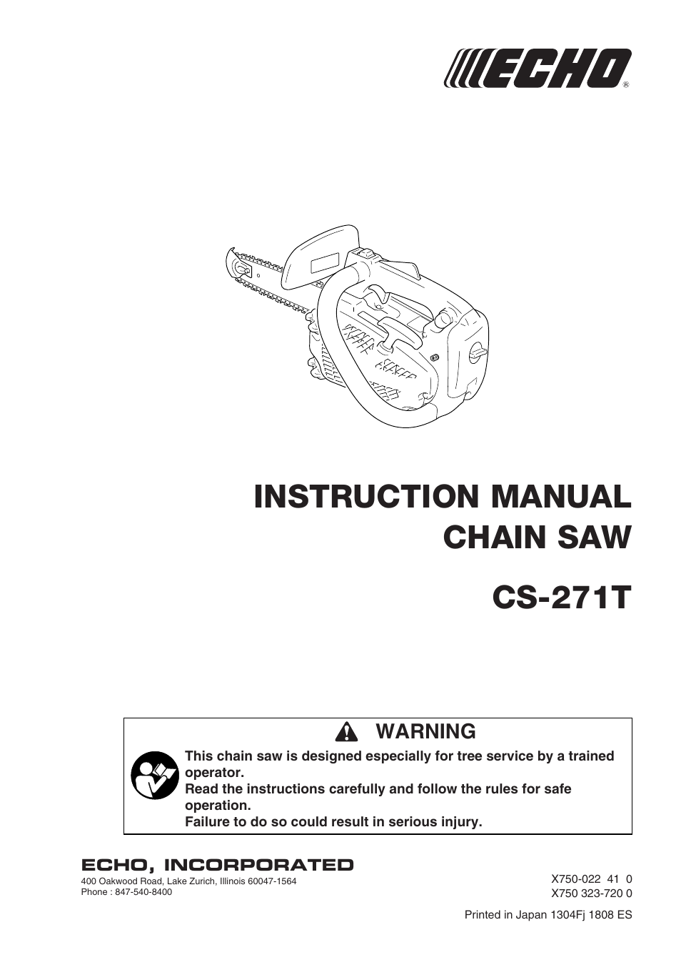 Echo CS-271T C26312001001 - C26312999999 User Manual | 36 pages