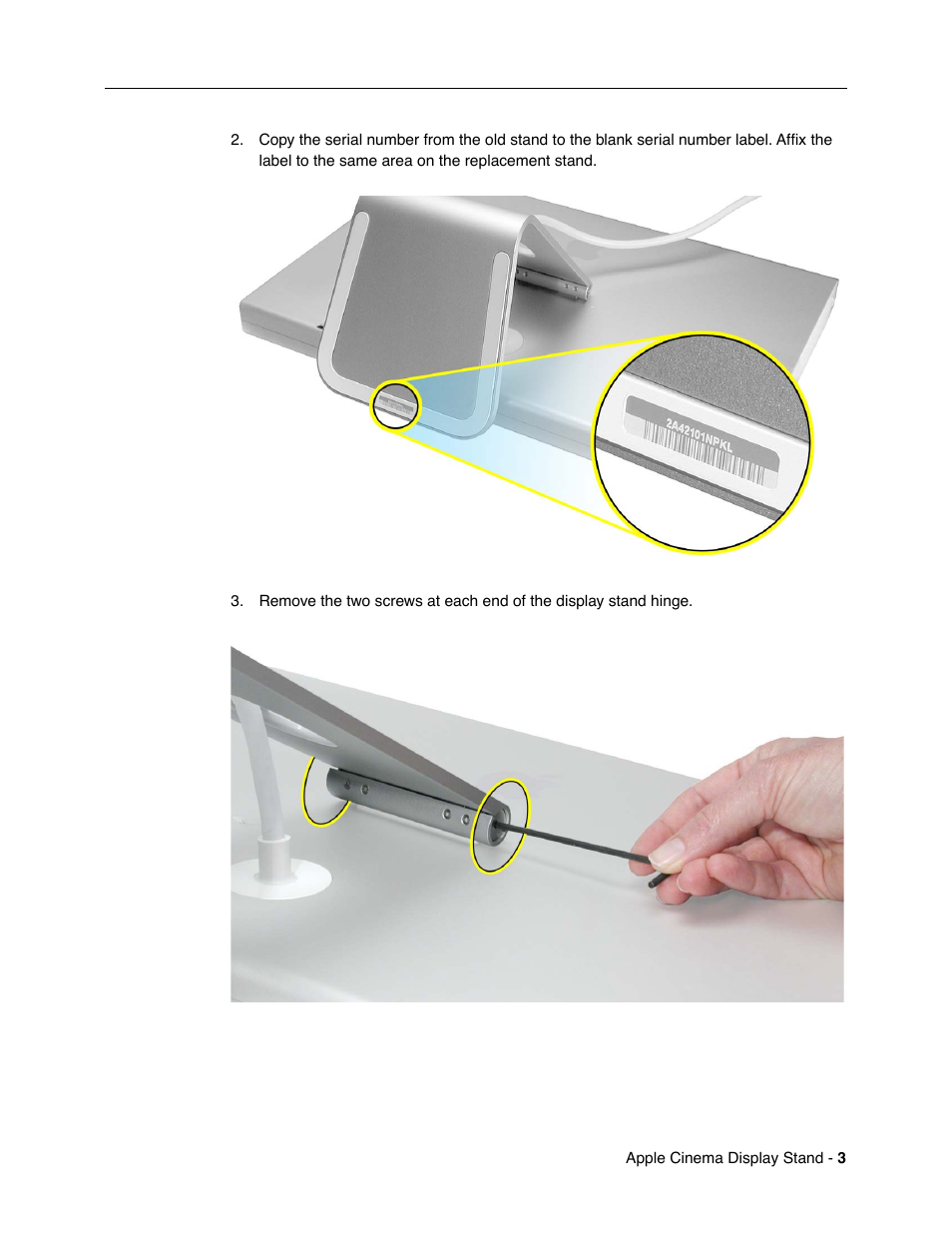 Apple Cinema Display (Stand Replacement) User Manual | Page 3 / 5