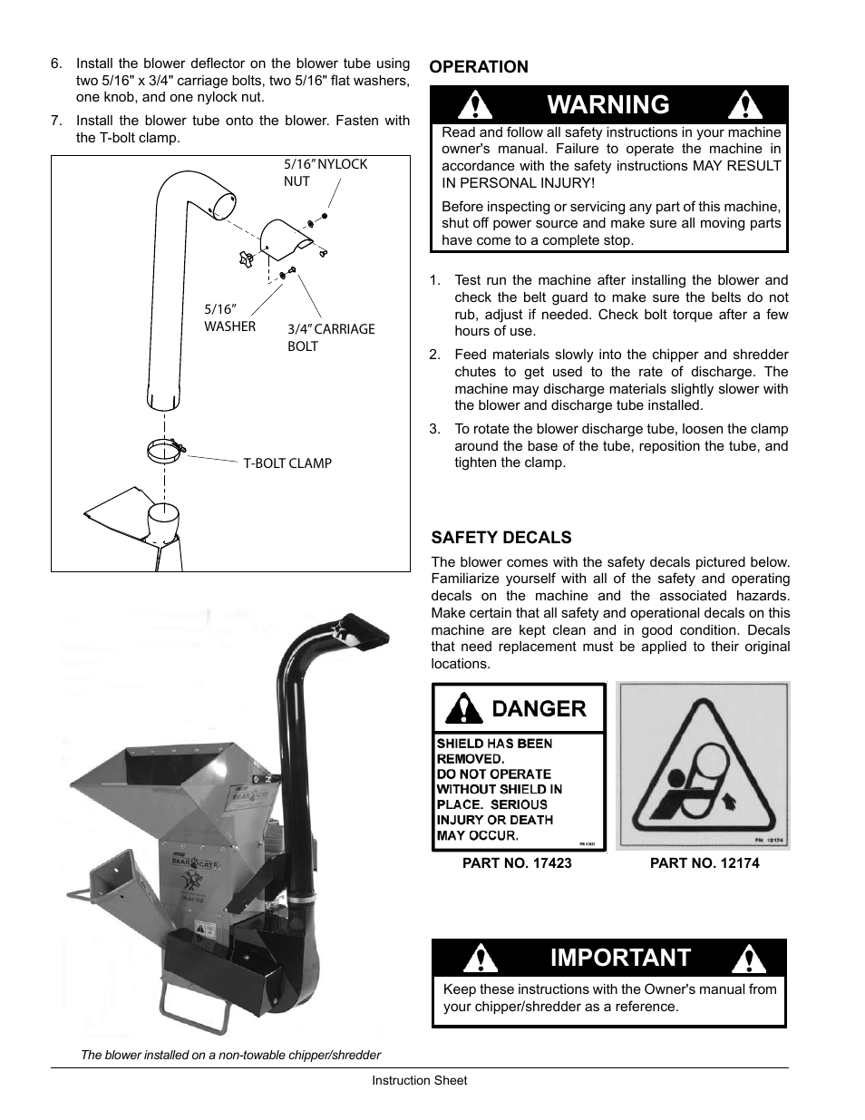 Warning, Important | Echo 70251 User Manual | Page 2 / 4