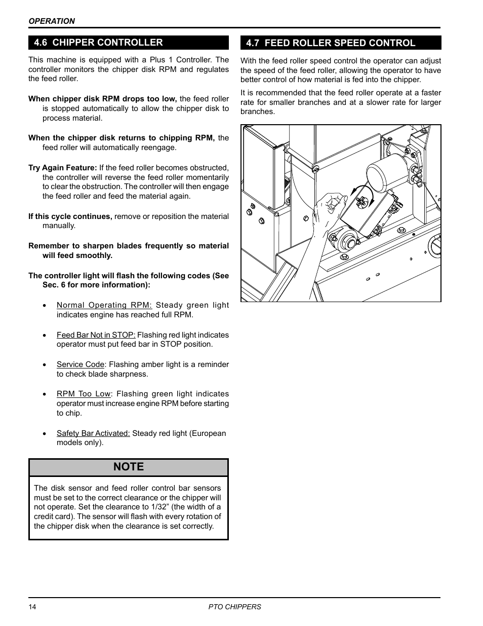 6 chipper controller, 7 feed roller speed control, 6 chipper controller 4.7 feed roller speed control | Echo 76854 User Manual | Page 18 / 31