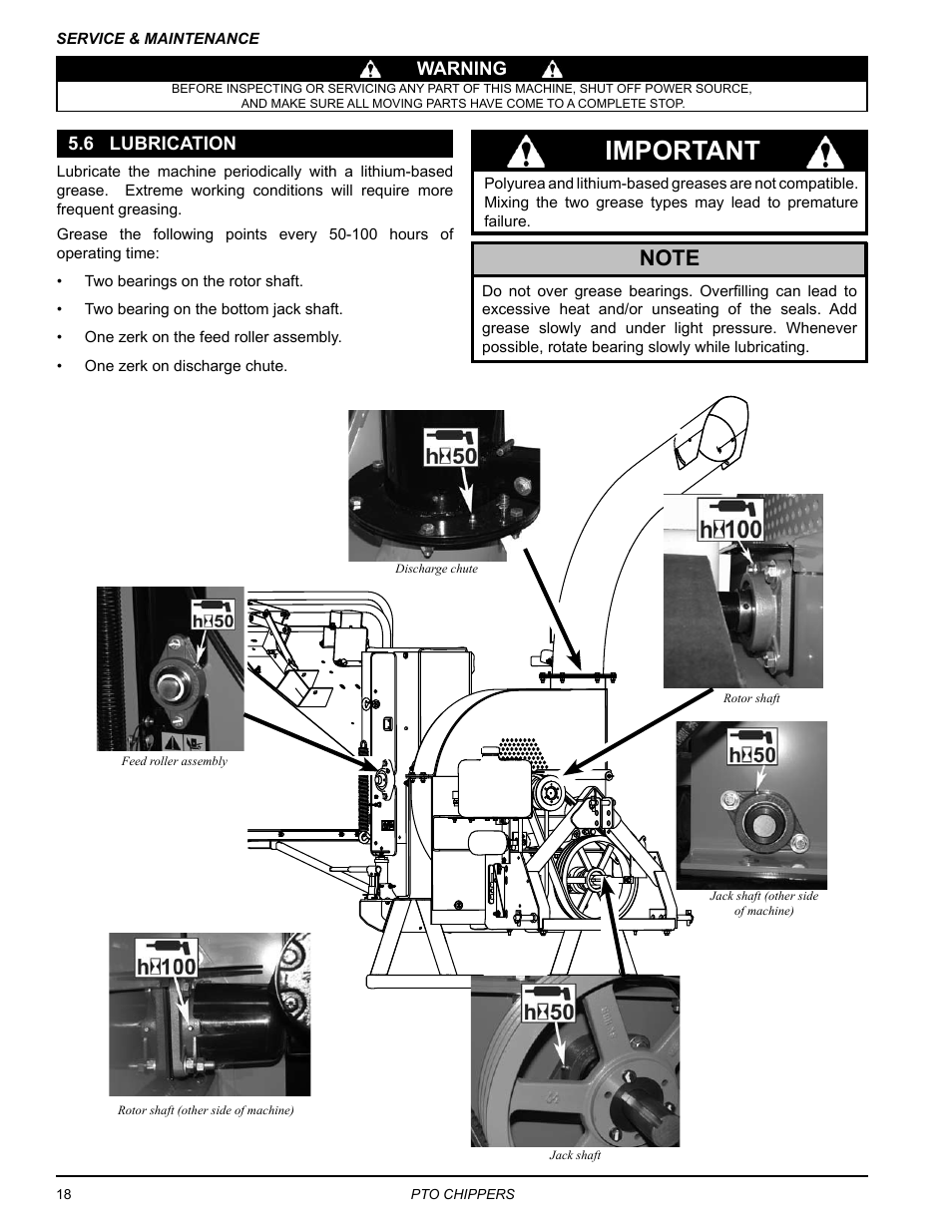 6 lubrication, Important | Echo CH9540H Owners Manual v.5 User Manual | Page 22 / 33