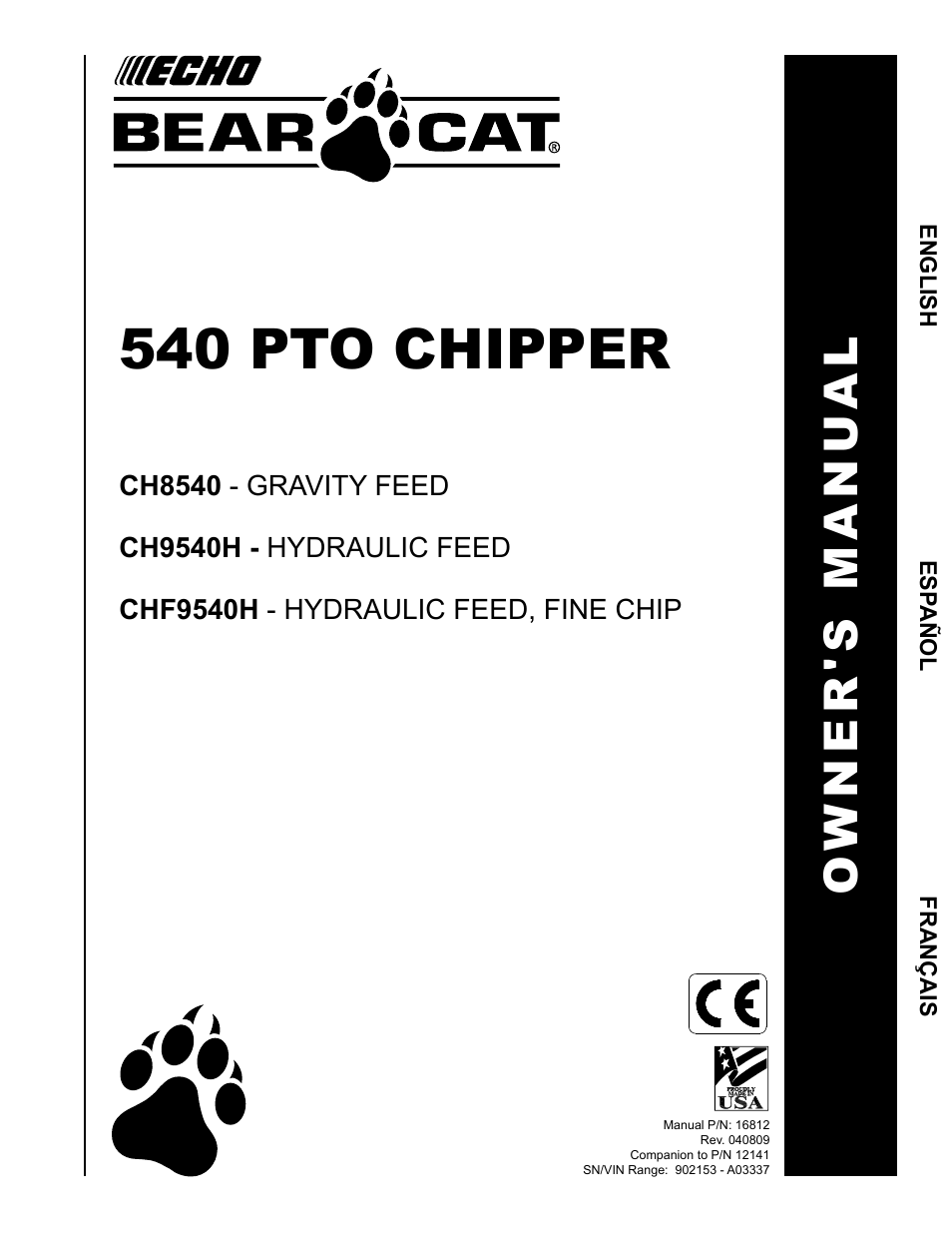 Echo CH9540H Owners Manual v.4 User Manual | 30 pages