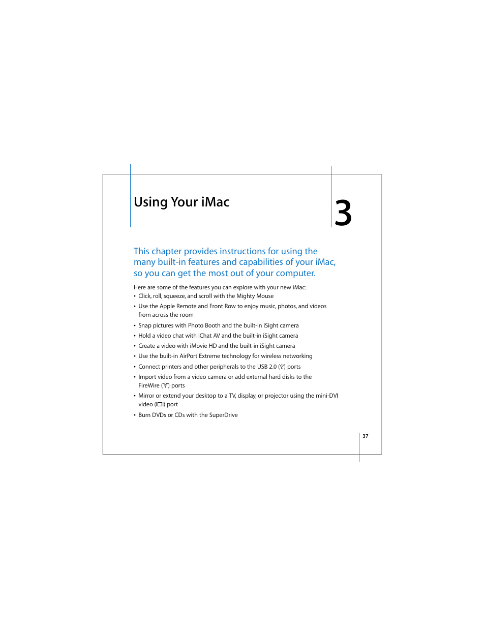 Using your imac | Apple iMac computer User Manual | Page 37 / 120