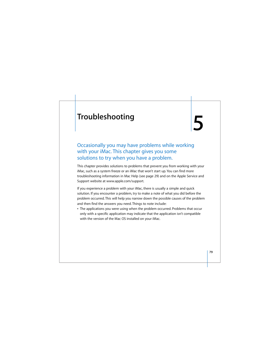 Troubleshooting | Apple iMac computer User Manual | Page 79 / 120