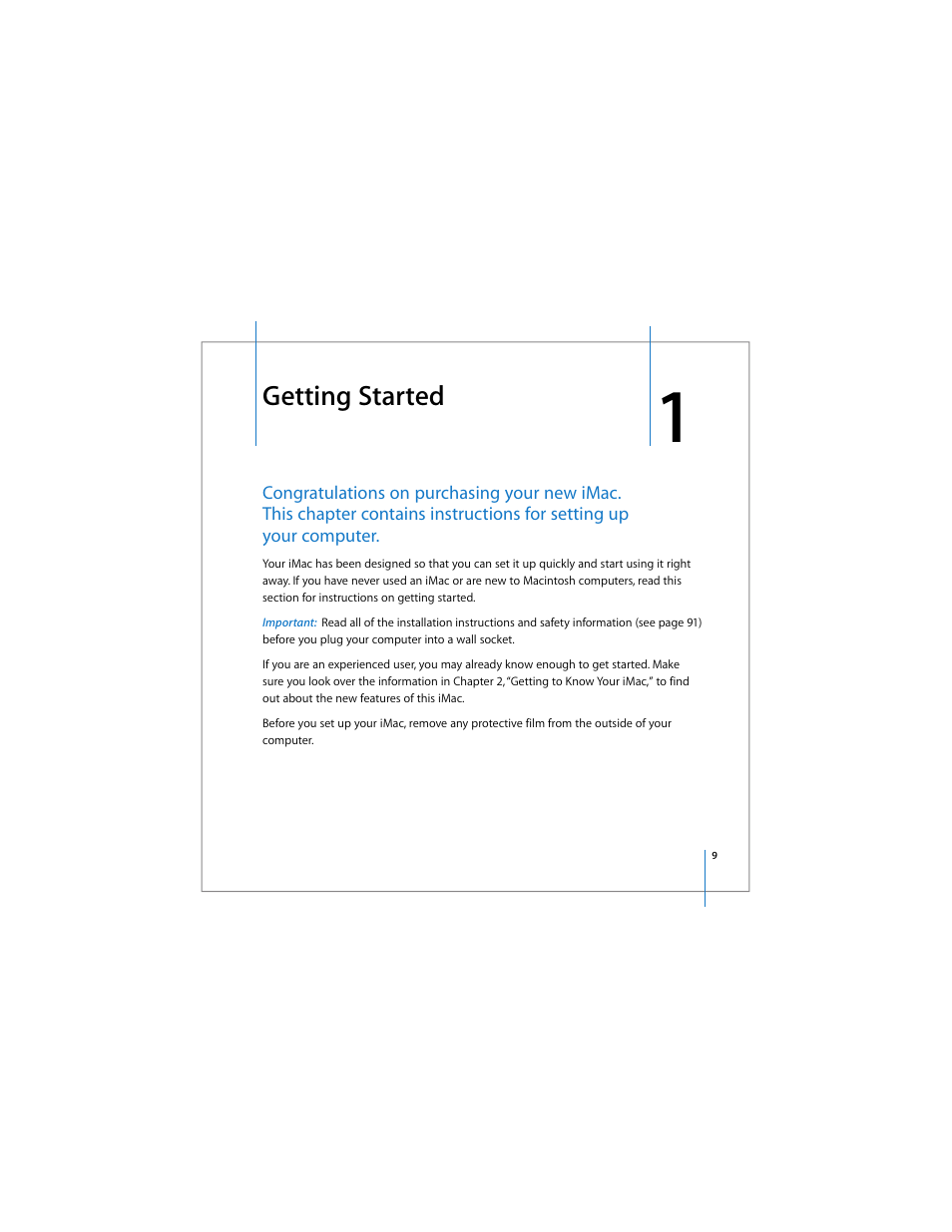 Getting started | Apple iMac computer User Manual | Page 9 / 120