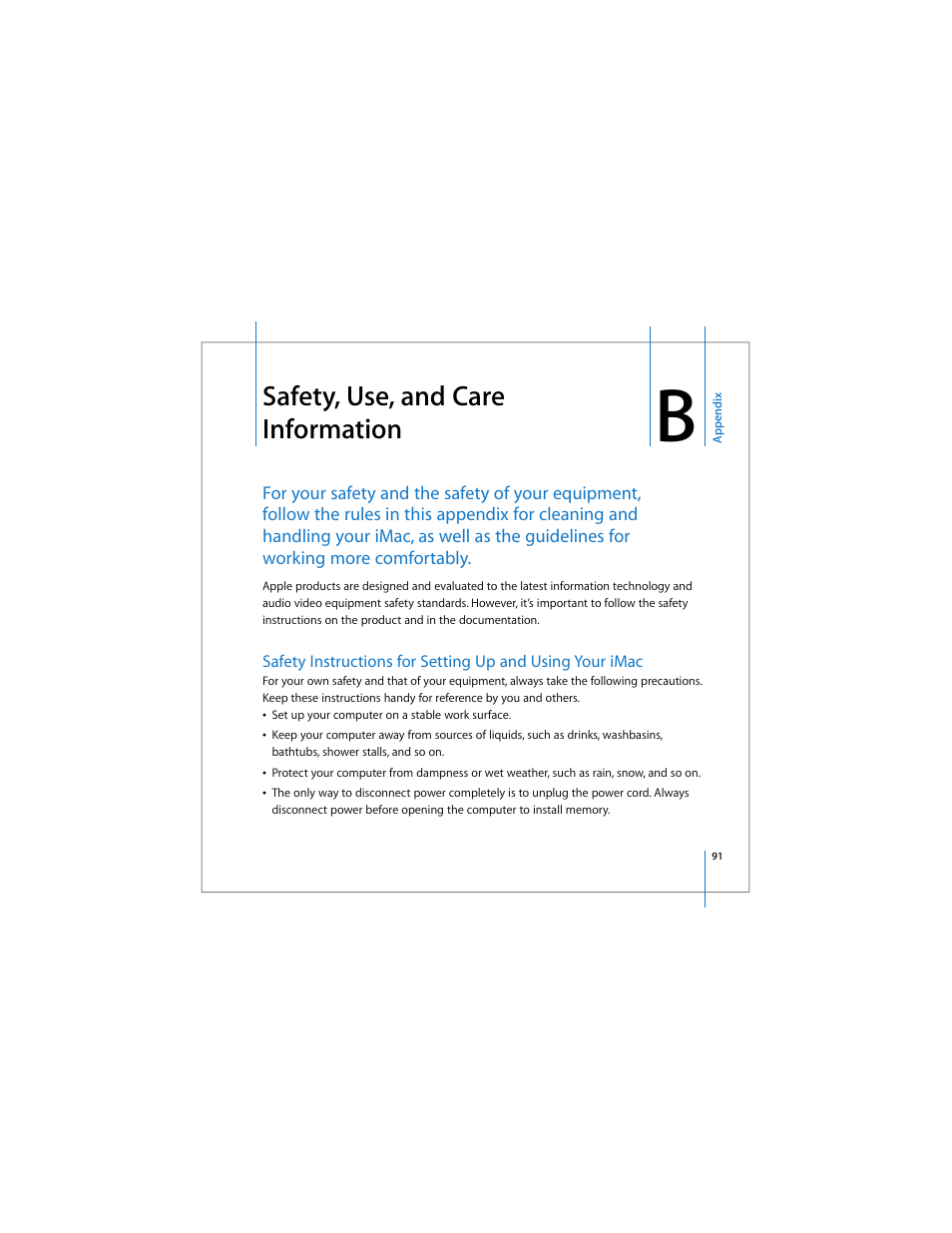 Safety, use, and care information | Apple iMac computer User Manual | Page 91 / 120