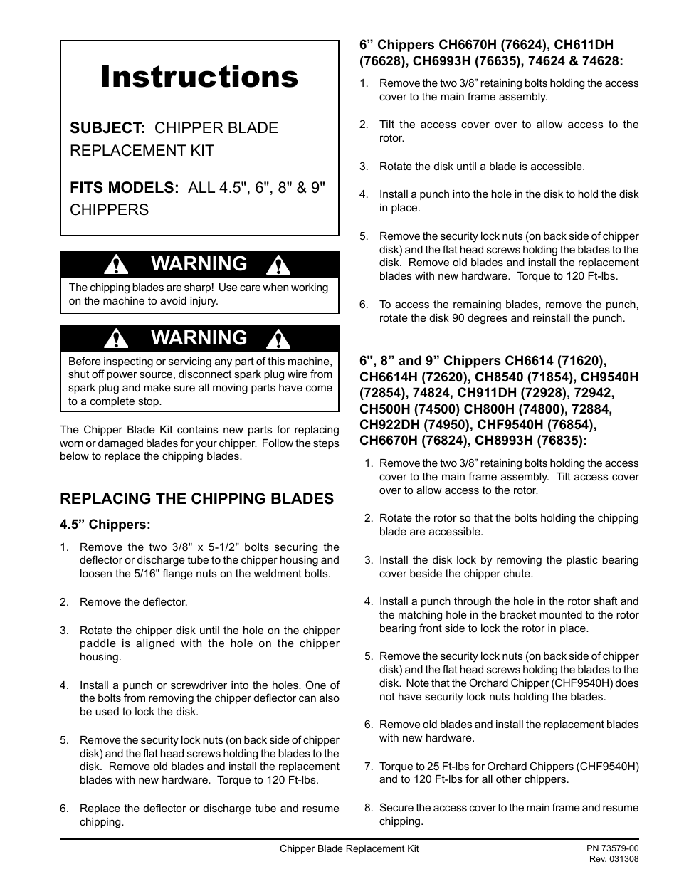 Echo 72928 Instruction v.3 User Manual | 4 pages