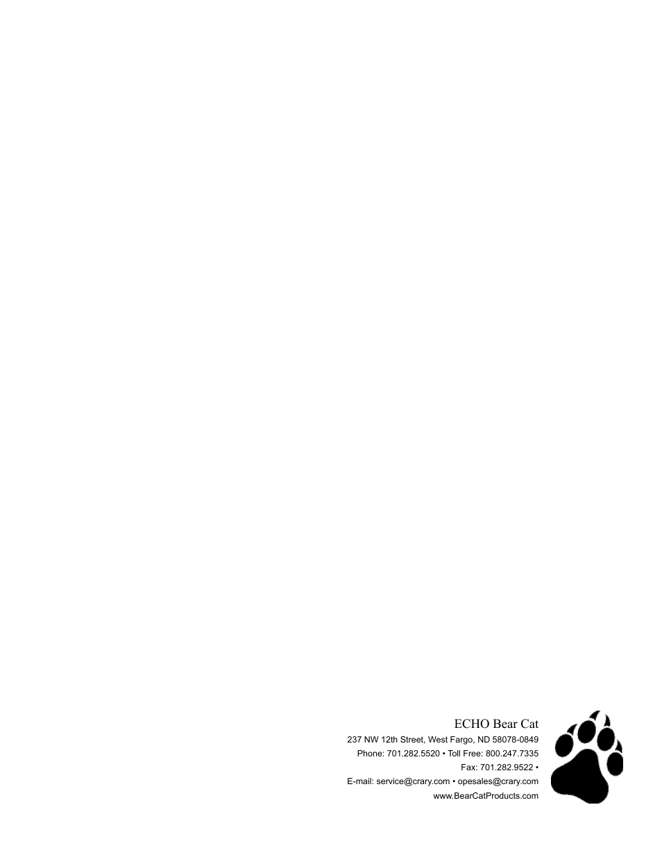 Echo bear cat | Echo 71854 User Manual | Page 32 / 32