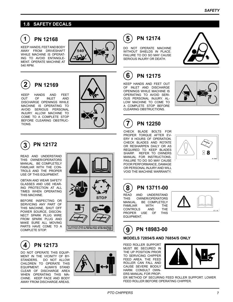 8 safety decals | Echo 71854 User Manual | Page 9 / 32