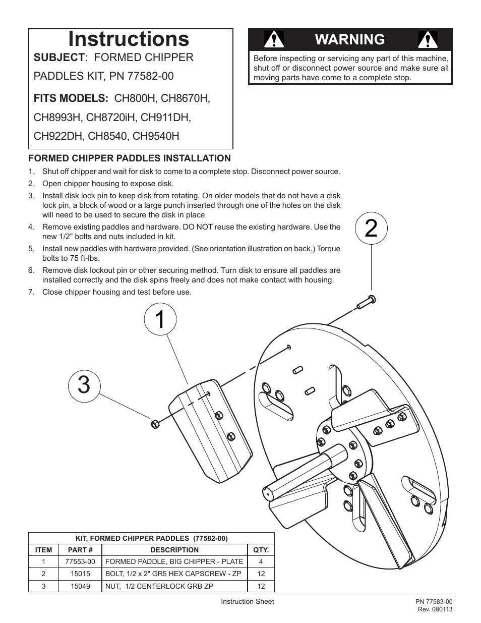 Echo CH800H Instruction v.3 User Manual | 2 pages