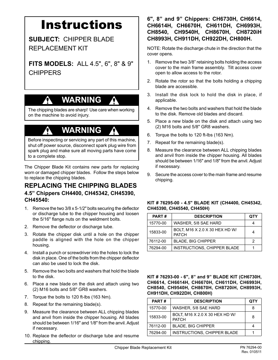 Echo CH450H Instruction v.3 User Manual | 2 pages