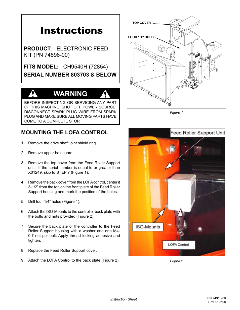 Echo CH9540H Instruction v.1 User Manual | 4 pages